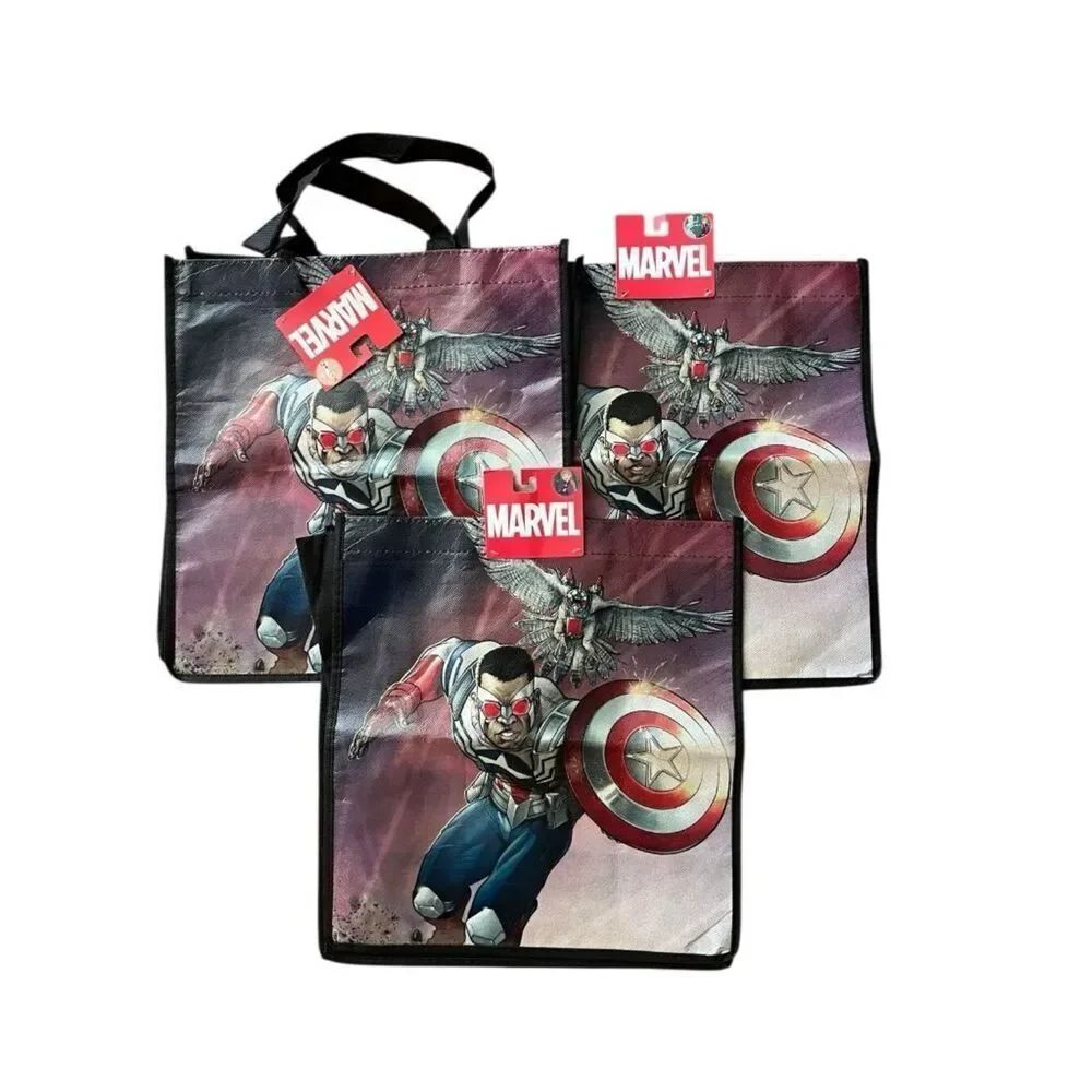 Marvel Avengers Captain Wilson Captain America Shopping Tote Bag Lot Of 3 NWT